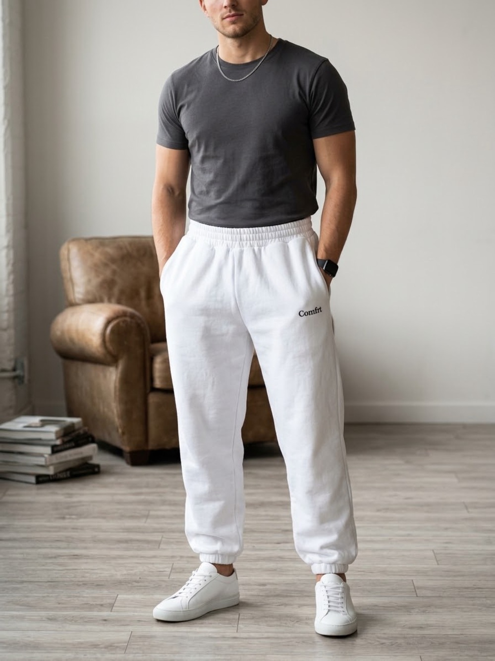 Comfrt Cloud Sweatpants Joggers Lounge Comfy White Medium.